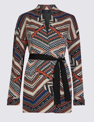Long Sleeve Jacquard Print Jacket